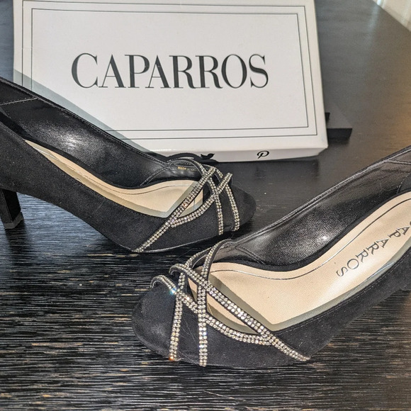 Caparros black Suede heels size 7.5 - Picture 2 of 5